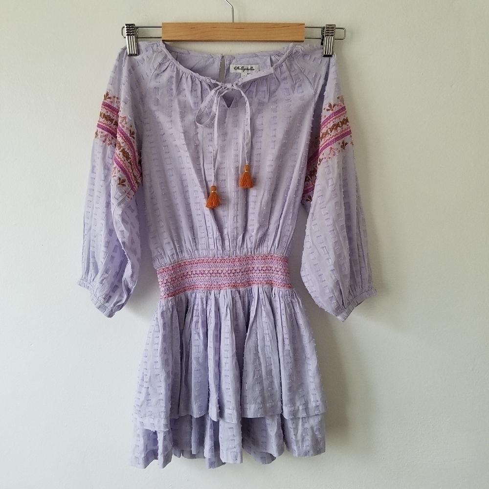 NELLYSTELLA Liliac Embroidered Texture Dress Size 8